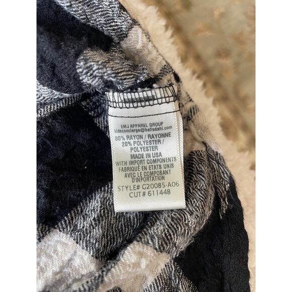 Bella Dahl Girl Sz. 12 Black & White Checkered Button Up. Soft, Exc. Quality - Picture 4 of 12